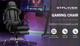 GTPLAYER Office Chair Gaming chair Massage Gaming armchair Ergonomic Gamer chair Footrest, Head Support Massage Lin Pillow, MisteryBox