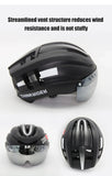 ThinkRider Road MTB Bicycle Helmet LED Light With Magnetic Goggles and Taillight 58-62cm for Men Women Safe Riding Equipment - MisteryBox