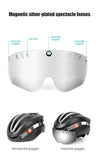 ThinkRider Road MTB Bicycle Helmet LED Light With Magnetic Goggles and Taillight 58-62cm for Men Women Safe Riding Equipment - MisteryBox