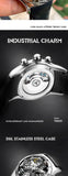 Reef Tiger/RT Men Sport Watch Automatic Skeleton Watch Steel Waterproof Tourbillon Watch with Date Day reloj hombre RGA703 - MisteryBox