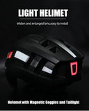 ThinkRider Road MTB Bicycle Helmet LED Light With Magnetic Goggles and Taillight 58-62cm for Men Women Safe Riding Equipment - MisteryBox