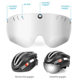 ThinkRider Road MTB Bicycle Helmet LED Light With Magnetic Goggles and Taillight 58-62cm for Men Women Safe Riding Equipment - MisteryBox