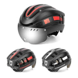 ThinkRider Road MTB Bicycle Helmet LED Light With Magnetic Goggles and Taillight 58-62cm for Men Women Safe Riding Equipment - MisteryBox