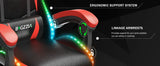 RGB Gaming Chair with LED Lights and Ergonomic Computer Chair Reclining PU Leather High Back Video Office Chair with Headrest MisteryBox