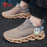 YRZL Men Sports Running Black Jogging Shoes Casual Sneakers Outdoor Breathable Mesh Women Light Shock-absorption Black Tennis - MisteryBox