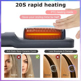 Electric Hot Comb Multifunctional Straight Hair Straightener Comb Negative Ion Anti-Scalding Styling Tool Straightening Brush - MisteryBox