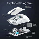 Attack Shark X11 Wireless Bluetooth Mouse,PAW3311 Three Mode 2.4G 400IPS RGB  PC Gaming Mouse MisteryBox