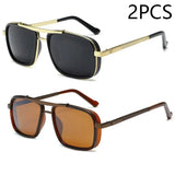 New Sunglasses Punk Sunglasses New Men's Square Uv400 Twin-beam Aviator Sunglasses MisteryBox