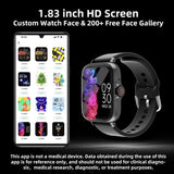 1.83'' Waterproof Smart Watch with Message Answer Call Sleep Monitoring Sports Pedometer Information Alerts For iPhone Android - MisteryBox