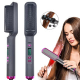 Electric Hot Comb Multifunctional Straight Hair Straightener Comb Negative Ion Anti-Scalding Styling Tool Straightening Brush - MisteryBox