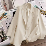 Women's Blazers Spring Autumn Suit Coat Beige Tie Up Jacket Slim Fit Stylish Top Outerwear Office Lady Blazer for Women Clothing - MisteryBox