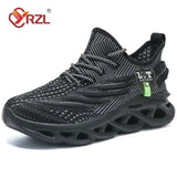 YRZL Men Sports Running Black Jogging Shoes Casual Sneakers Outdoor Breathable Mesh Women Light Shock-absorption Black Tennis - MisteryBox