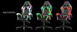 RGB Gaming Chair with LED Lights and Ergonomic Computer Chair Reclining PU Leather High Back Video Office Chair with Headrest MisteryBox