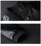2024 Autumn New Men Black Biker PU Leather Coat Korean Fashion Men Pu Leather Jacket Trend Casual Fit Slim Baseball Clothes 8Xl - MisteryBox