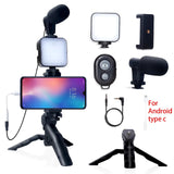 Smartphone Vlogging Kit for iPhone Android with Tripod Mini Microphone Starter Vlog kit for TikTok Live Stream Video YouTube - MisteryBox