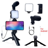 Smartphone Vlogging Kit for iPhone Android with Tripod Mini Microphone Starter Vlog kit for TikTok Live Stream Video YouTube - MisteryBox