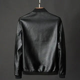 2024 Autumn New Men Black Biker PU Leather Coat Korean Fashion Men Pu Leather Jacket Trend Casual Fit Slim Baseball Clothes 8Xl - MisteryBox