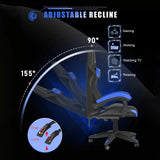 RGB Gaming Chair with LED Lights and Ergonomic Computer Chair Reclining PU Leather High Back Video Office Chair with Headrest MisteryBox
