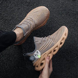 YRZL Men Sports Running Black Jogging Shoes Casual Sneakers Outdoor Breathable Mesh Women Light Shock-absorption Black Tennis - MisteryBox