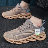 YRZL Men Sports Running Black Jogging Shoes Casual Sneakers Outdoor Breathable Mesh Women Light Shock-absorption Black Tennis - MisteryBox