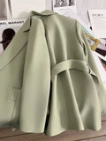 Women's Blazers Spring Autumn Suit Coat Beige Tie Up Jacket Slim Fit Stylish Top Outerwear Office Lady Blazer for Women Clothing - MisteryBox