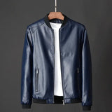 2024 Autumn New Men Black Biker PU Leather Coat Korean Fashion Men Pu Leather Jacket Trend Casual Fit Slim Baseball Clothes 8Xl - MisteryBox