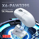 X6 Lightweight Wireless Gaming Mouse with 3 Mode Wired 2.4G BT5.2 Up to 26K DPI RGB Backlight Charging Base for Laptop Deskbtop MisteryBox