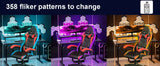 RGB Gaming Chair with LED Lights and Ergonomic Computer Chair Reclining PU Leather High Back Video Office Chair with Headrest MisteryBox