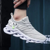 YRZL Men Sports Running Black Jogging Shoes Casual Sneakers Outdoor Breathable Mesh Women Light Shock-absorption Black Tennis - MisteryBox