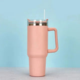 40oz Stainless Steel Water Bottle Car Coffee with Handle Lid Straw Mug Personalized Tumbler Vacuum Thermos Cup - MisteryBox