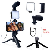 Smartphone Vlogging Kit for iPhone Android with Tripod Mini Microphone Starter Vlog kit for TikTok Live Stream Video YouTube - MisteryBox