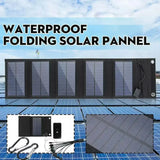 12W Foldable Solar Panel 5V USB Portable Battery Charger for Cell Phone Outdoor Waterproof Power Bank for Camping Accessories - MisteryBox