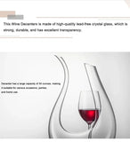 1500ML Handmade High Grade Big Decanter  Crystal Glass Wine Whisky Brandy Champagne Dispenser Glasses Bottle For Family Bar Gift - MisteryBox