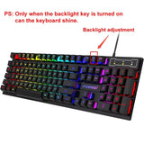 104 key Backlit Mechanical Keyboard Wired Gaming Keyboard waterproof Luminous keyboard And Mouse Set for Gamer PC Laptop Office MisteryBox
