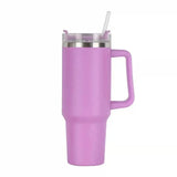 40oz Stainless Steel Water Bottle Car Coffee with Handle Lid Straw Mug Personalized Tumbler Vacuum Thermos Cup - MisteryBox