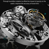 AESOP Real Tourbillon Mechanical Watch For Men Skeleton Tourbillon Movement Watches Mens  Sapphire Mirror Fashion Waterproof  A - MisteryBox