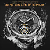 AESOP Real Tourbillon Mechanical Watch For Men Skeleton Tourbillon Movement Watches Mens  Sapphire Mirror Fashion Waterproof  A - MisteryBox