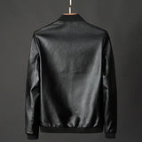 2024 Autumn New Men Black Biker PU Leather Coat Korean Fashion Men Pu Leather Jacket Trend Casual Fit Slim Baseball Clothes 8Xl - MisteryBox