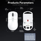 X6 Lightweight Wireless Gaming Mouse with 3 Mode Wired 2.4G BT5.2 Up to 26K DPI RGB Backlight Charging Base for Laptop Deskbtop MisteryBox
