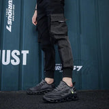 YRZL Men Sports Running Black Jogging Shoes Casual Sneakers Outdoor Breathable Mesh Women Light Shock-absorption Black Tennis - MisteryBox