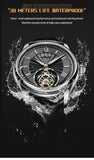 AESOP Real Tourbillon Mechanical Watch For Men Skeleton Tourbillon Movement Watches Mens  Sapphire Mirror Fashion Waterproof  A - MisteryBox