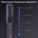 Electric Hot Comb Multifunctional Straight Hair Straightener Comb Negative Ion Anti-Scalding Styling Tool Straightening Brush - MisteryBox