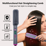 Electric Hot Comb Multifunctional Straight Hair Straightener Comb Negative Ion Anti-Scalding Styling Tool Straightening Brush - MisteryBox