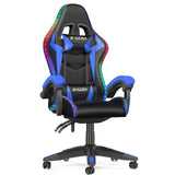 RGB Gaming Chair with LED Lights and Ergonomic Computer Chair Reclining PU Leather High Back Video Office Chair with Headrest MisteryBox