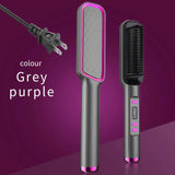 Electric Hot Comb Multifunctional Straight Hair Straightener Comb Negative Ion Anti-Scalding Styling Tool Straightening Brush - MisteryBox