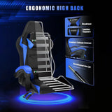 RGB Gaming Chair with LED Lights and Ergonomic Computer Chair Reclining PU Leather High Back Video Office Chair with Headrest MisteryBox