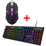 104 key Backlit Mechanical Keyboard Wired Gaming Keyboard waterproof Luminous keyboard And Mouse Set for Gamer PC Laptop Office MisteryBox