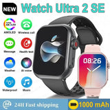 Watch Ultra 2 SE Men Women 1000mAh AMOLED Heart Rate 100+Sport Bluetooth Call GPS Track Waterproof Smart Watch For IOS Android - MisteryBox