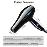 Hair Dryer 2200W Professional Powerful Hair Dryer Fast Heating Hot And Cold Adjustment Ionic Air Blow Dryer with Air Collecting - MisteryBox