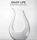 1500ML Handmade High Grade Big Decanter  Crystal Glass Wine Whisky Brandy Champagne Dispenser Glasses Bottle For Family Bar Gift - MisteryBox